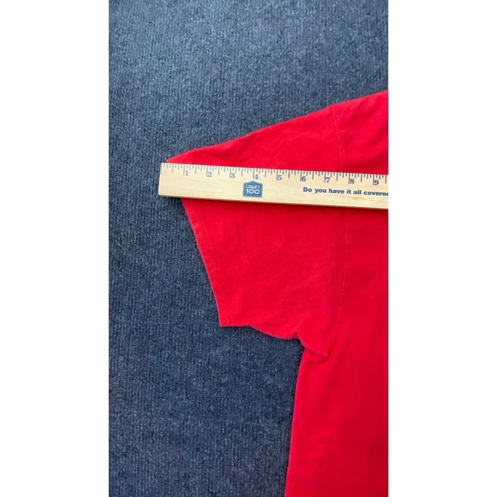 Champion Mens Red Graphic T-Shirt XL Short Sleeve Arch Logo Crewneck Sportswear - Picture 8 of 10